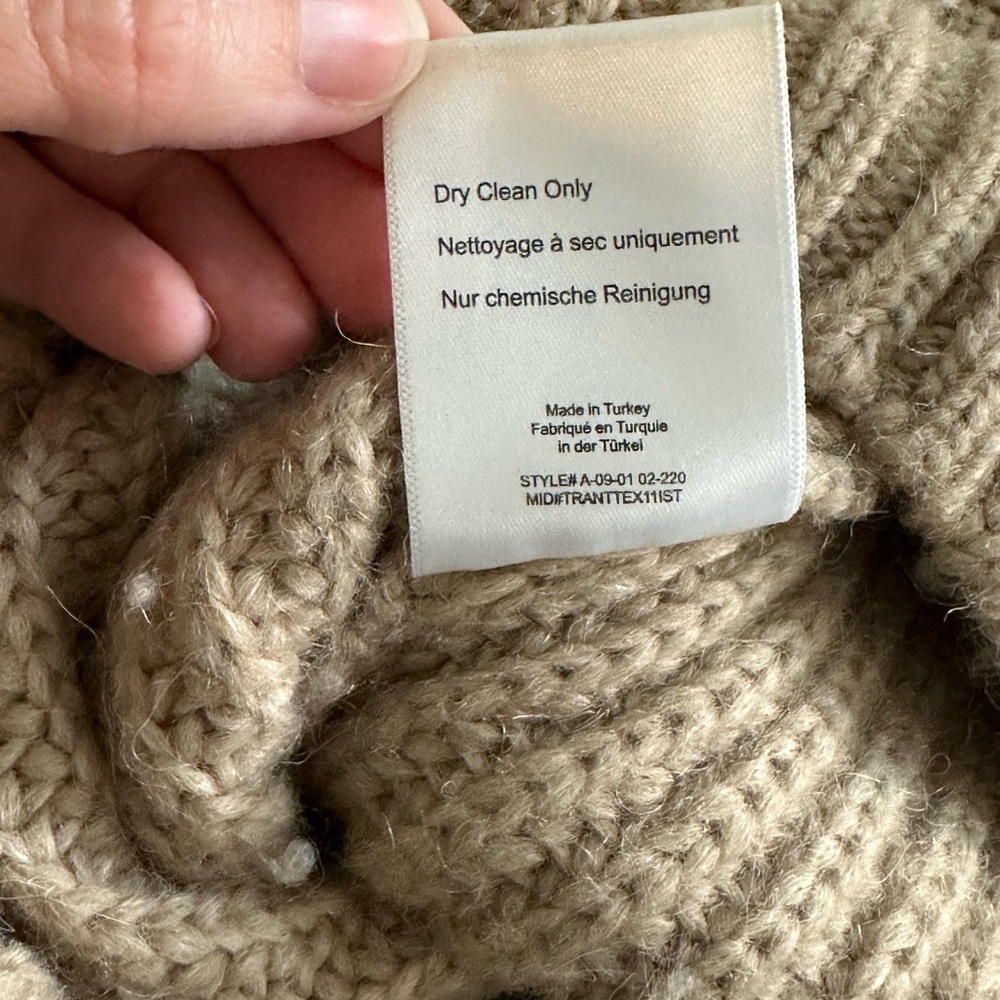 Anine Bing Alpaca Wool Blend Chunky Knit Sweater – Camel oversized small - Picture 7 of 9